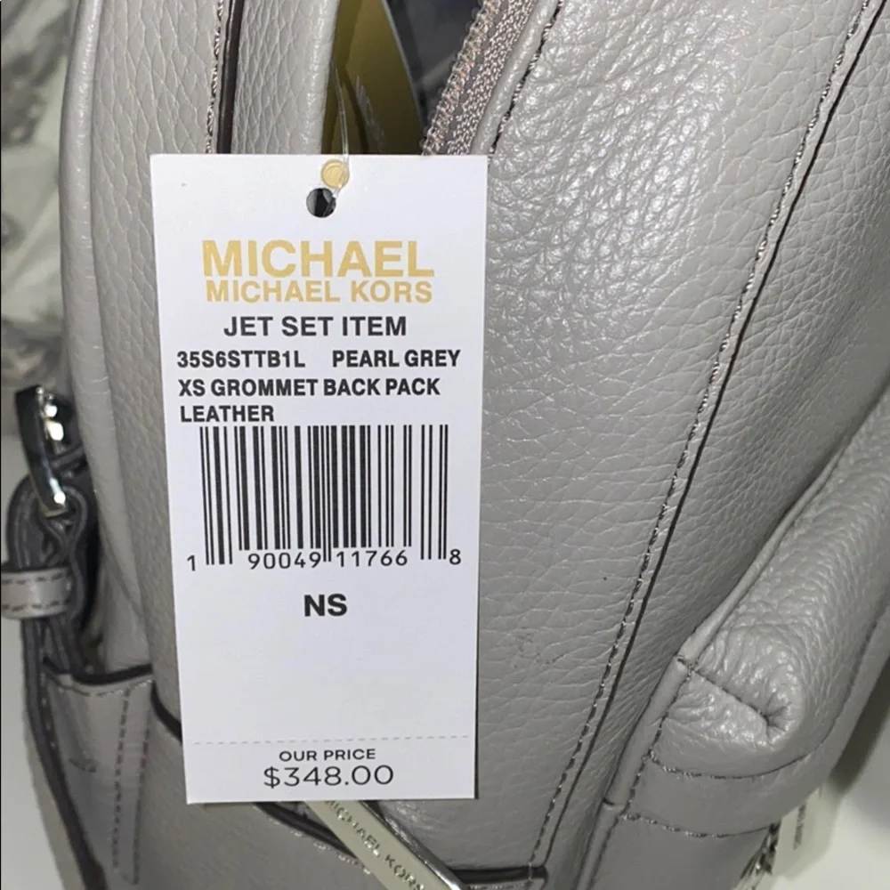 AUTH NWT MICHAEL KORS GROMMET BACKPACK PEARL GREY